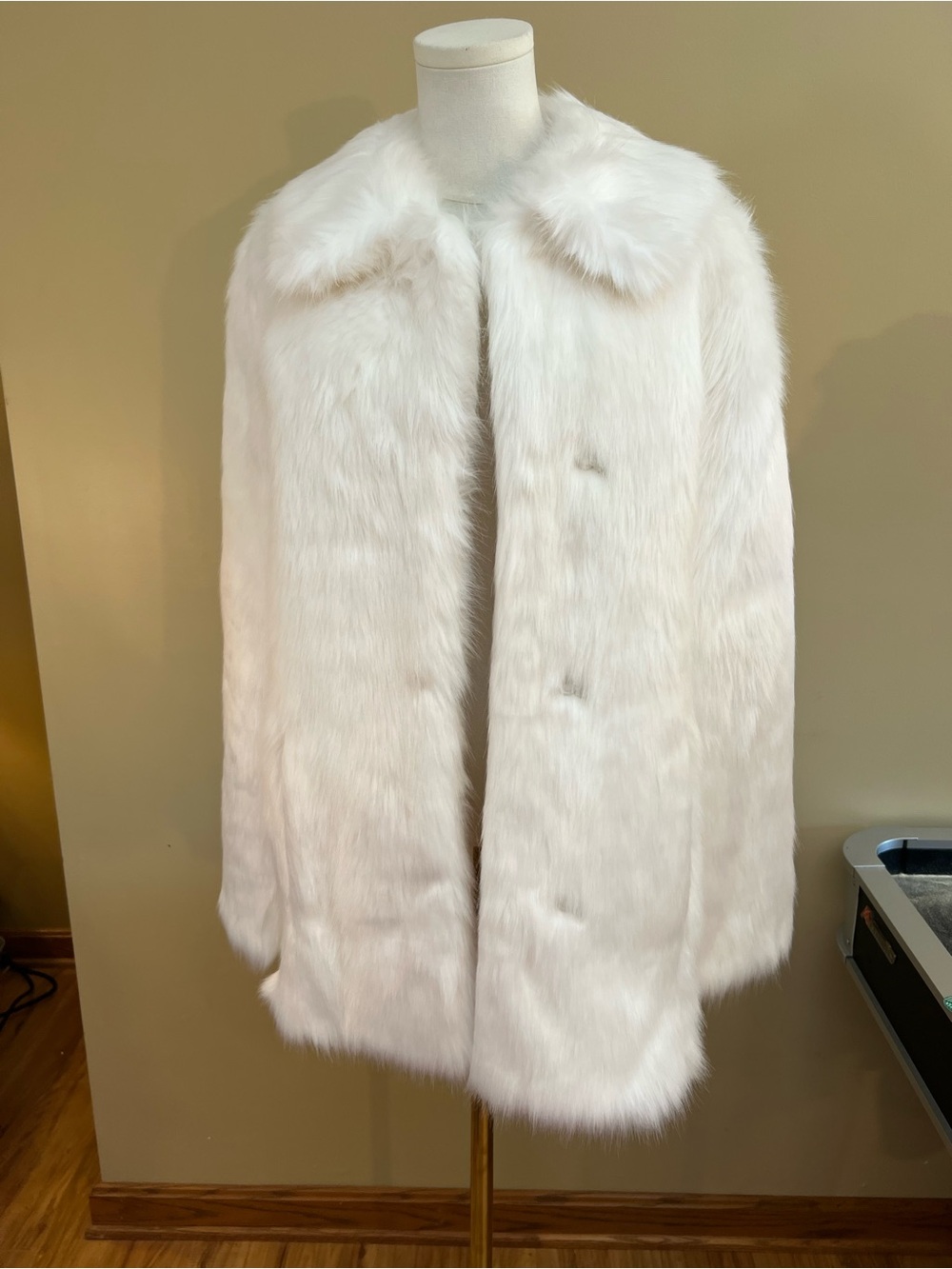 Express White Faux Fur Coat